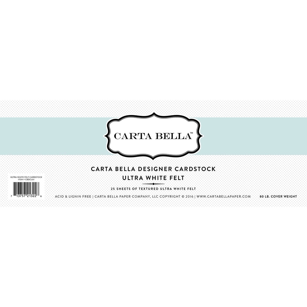 Carta Bella Ultra White Felt 80lb Cardstock