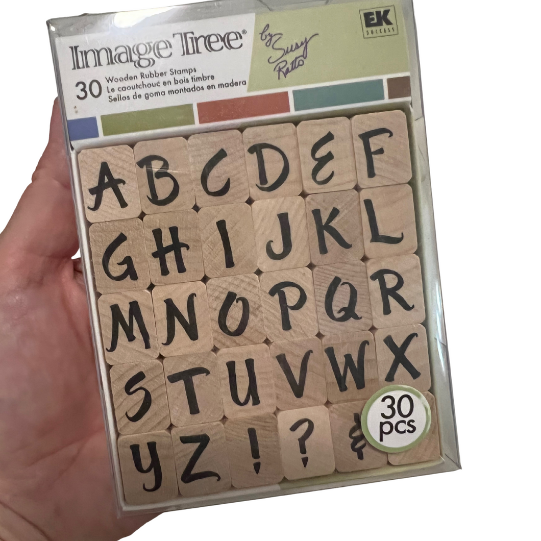Image Tree Handle Rubber Stamp Set - Alphabet Upper