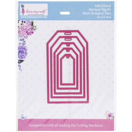 Dress My Craft Basic Designer Dies - Stitched Tag #1