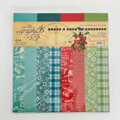 Life’s A Bowl of Cherries - Graphic 45 Patterns & Solids Pack 12"X12" 16/Pkg
